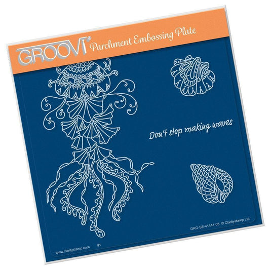 CLEARANCE Under the Sea - Jellyfish A5 Square Groovi Plate