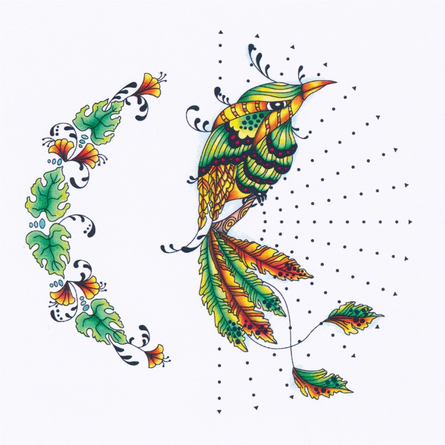 CLEARANCE Wild & Beautiful Bird of Paradise & Leafy Flourish A5 Square Stamp Set