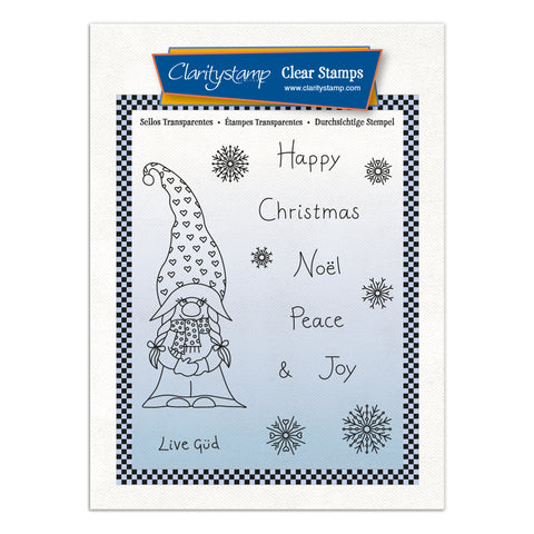 Barbara's Christmas Güd Gnome & Sentiments A6 Stamp & Mask Set