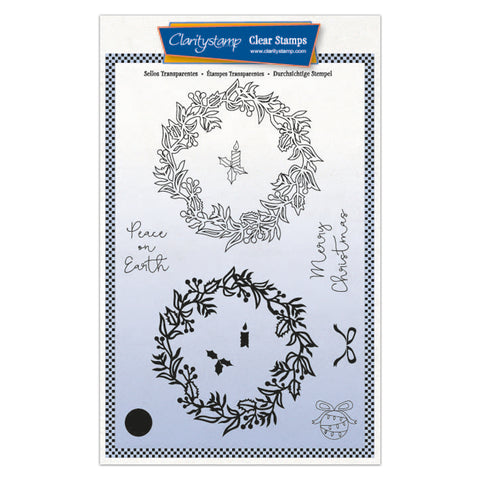 Christmas Wreath - Two Way Overlay A5 Stamp Set
