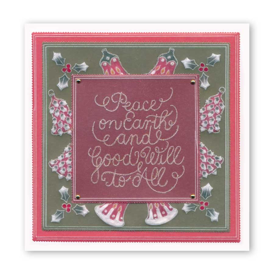 Christmas Baubles & Sentiments Collection A6 Square Groovi Plate Set + Spacer