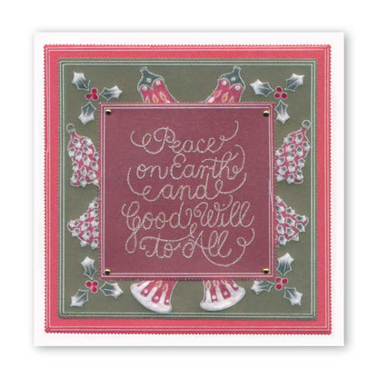 Christmas Baubles & Sentiments Collection A6 Square Groovi Plate Set + Spacer
