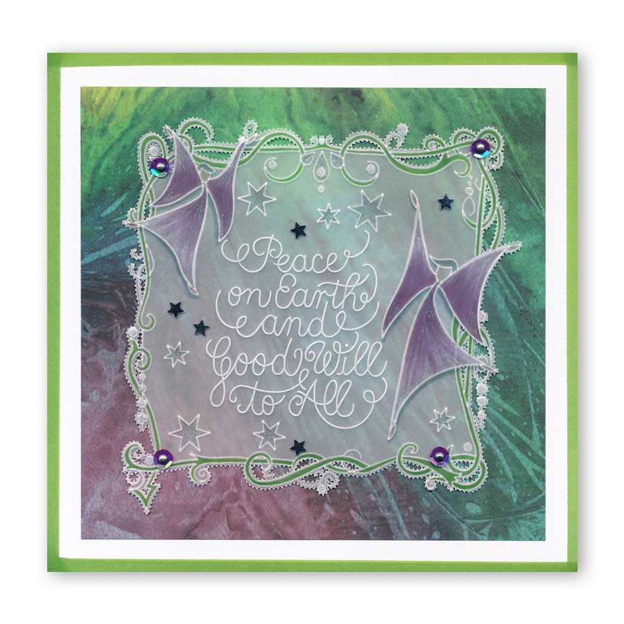 Christmas Baubles & Sentiments Collection A6 Square Groovi Plate Set + Spacer