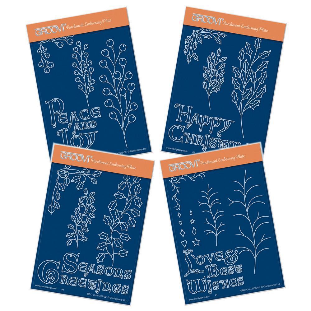 Christmas Branches Collection A6 Groovi Plate Set