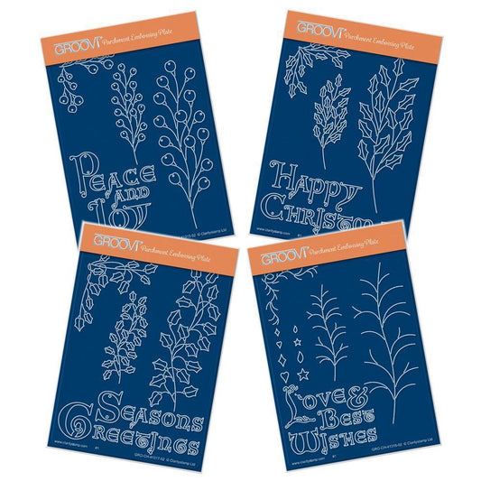 Christmas Branches Collection A6 Groovi Plate Set