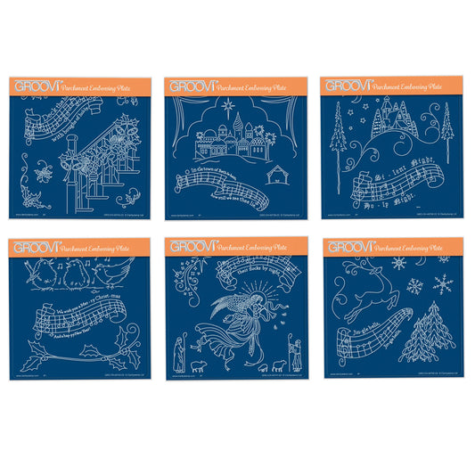 Christmas Carols Bundle A5 Square Groovi Plate Set