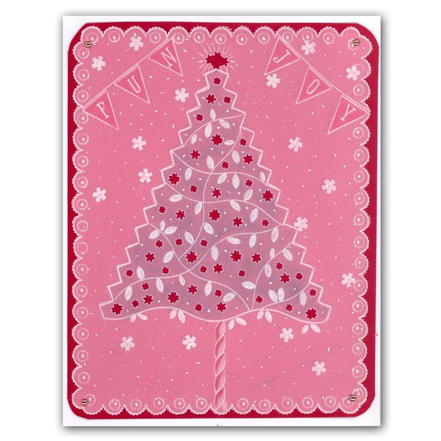 Christmas Tree & Heart Swirls A5 Square Groovi Plate Set