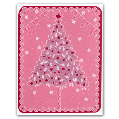 Christmas Tree & Heart Swirls A5 Square Groovi Plate Set