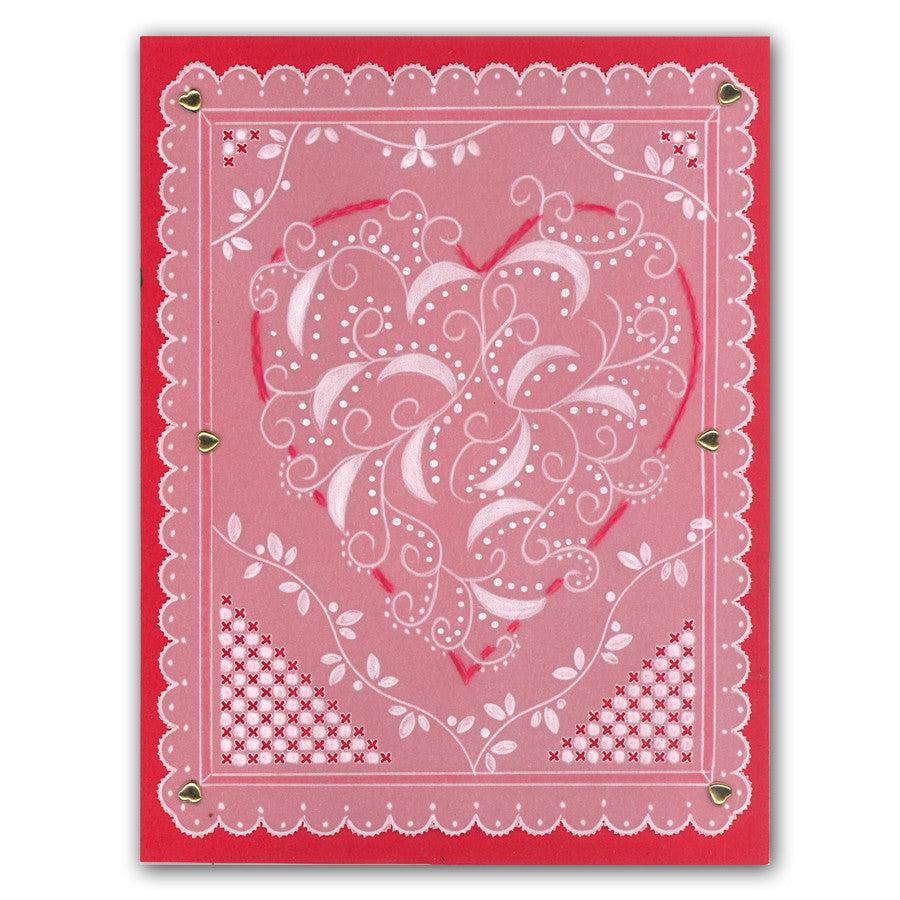 Christmas Tree & Heart Swirls A5 Square Groovi Plate Set