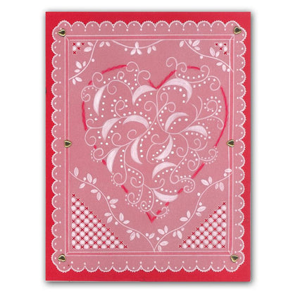 Christmas Tree & Heart Swirls A5 Square Groovi Plate Set