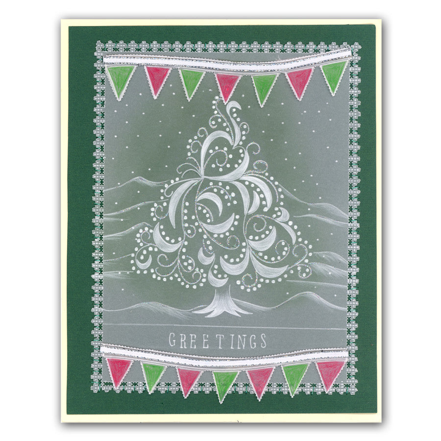 Christmas Tree Swirl A5 Square Groovi Plate