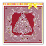 Christmas Tree & Heart Swirls A5 Square Groovi Plate Set