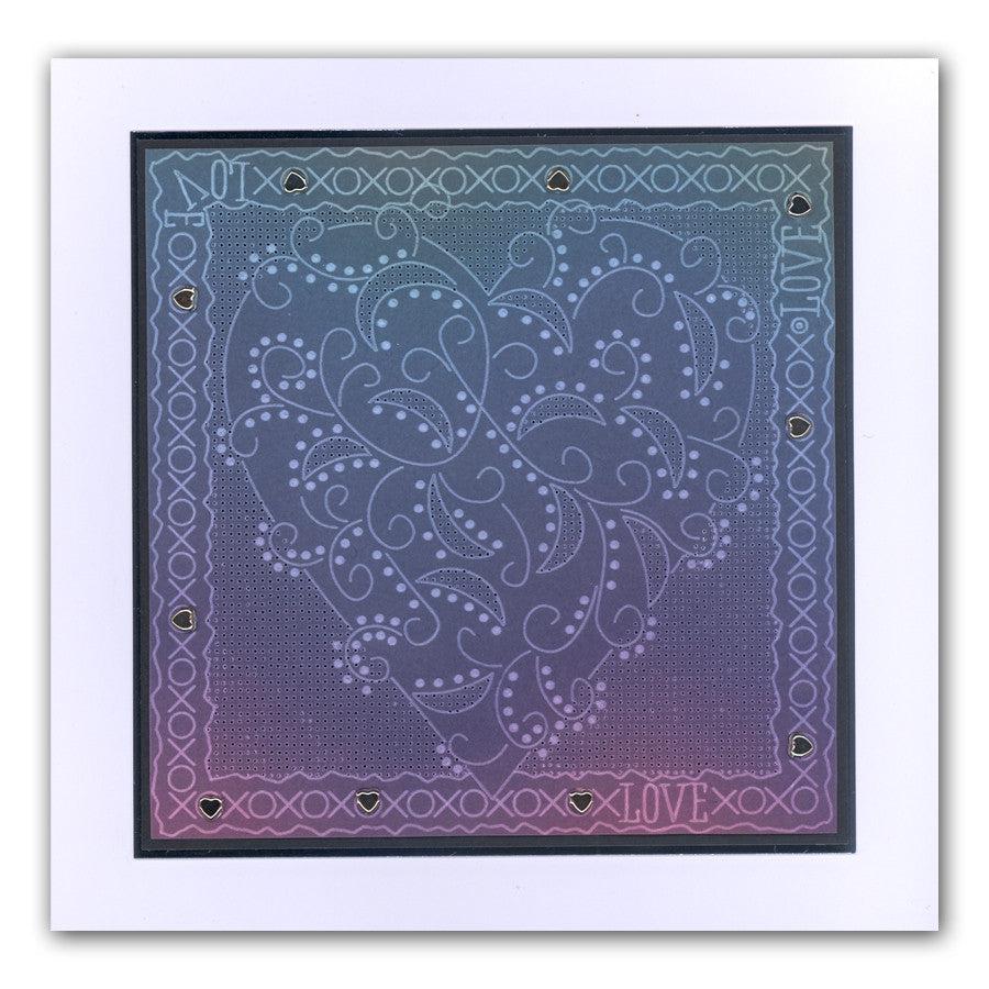 Christmas Tree & Heart Swirls A5 Square Groovi Plate Set