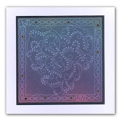 Christmas Tree & Heart Swirls A5 Square Groovi Plate Set