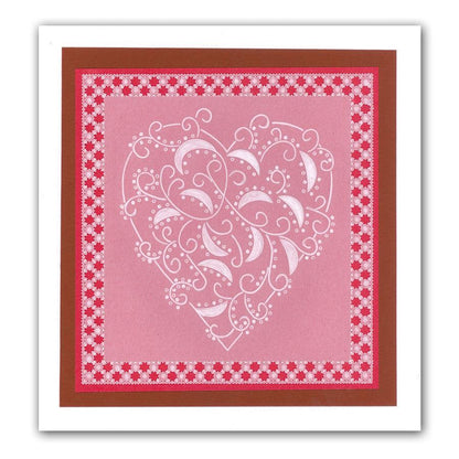 Christmas Tree & Heart Swirls A5 Square Groovi Plate Set