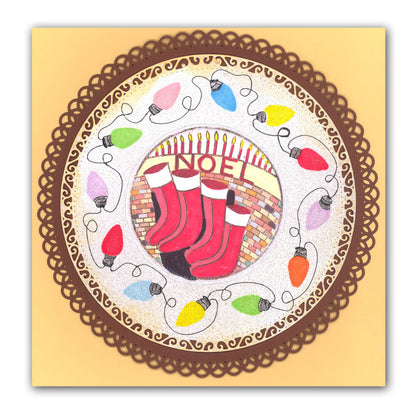 Fairy Lights Wreath 7" x 7" Stencil