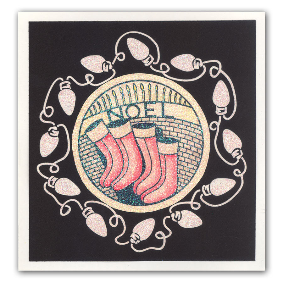 Fairy Lights Wreath 7" x 7" Stencil