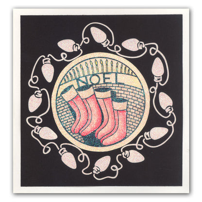 Fairy Lights Wreath 7" x 7" Stencil