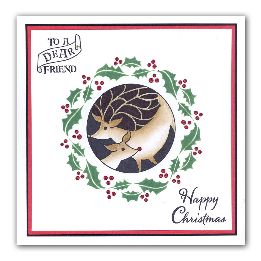 Christmas Wreaths 7" x 7" Stencil Collection