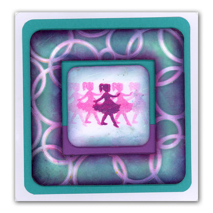 Circles Box Frame 7" x 7" Stencil