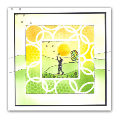 Circles Box Frame 7" x 7" Stencil