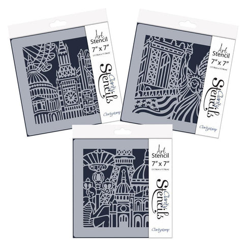 City Skylines 7" x 7" Stencil Collection