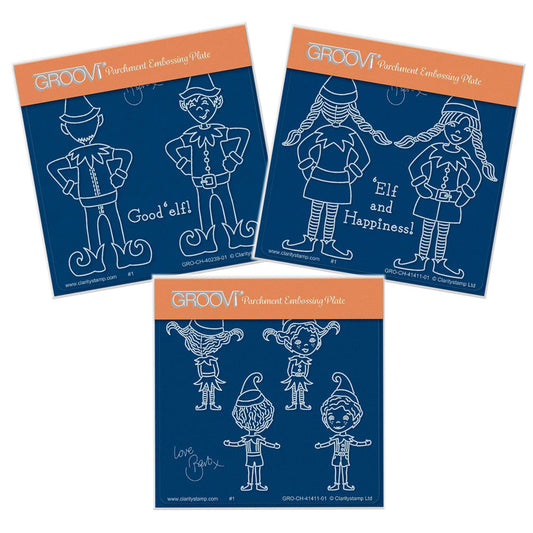 Clarity Elves A6 Square Groovi Plate Trio