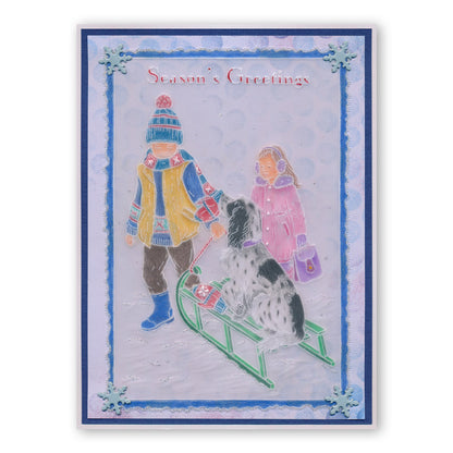 Jayne's Christmas Tree & Sled A5 Groovi Plate