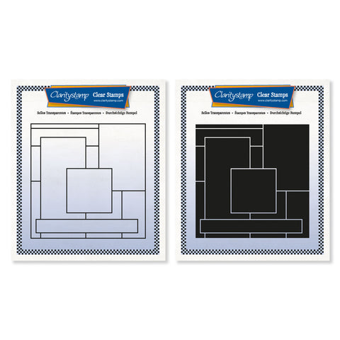 Square Clean & Tidy Layout A5 Square Stamp & Mask Duo