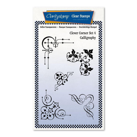 Clever Corners Set 4 - Calligraphy A6 Stamp Set
