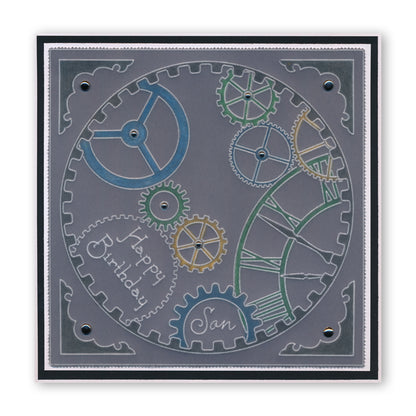 Clocks & Cogs A5 Square Groovi Plate Duo