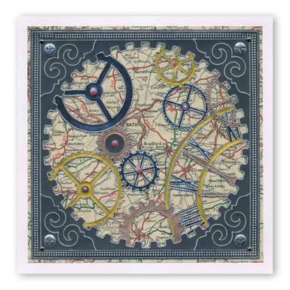 Clocks & Cogs A5 Square Groovi Plate Duo