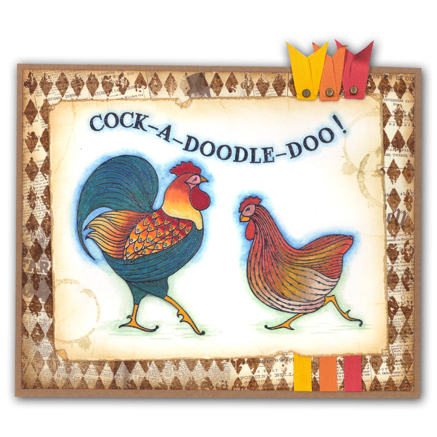 Cockerel & Hen A5 Stamp & Mask Set