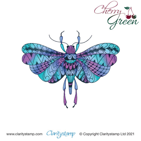 Cherry's Funky Moth A5 Square Stamp & Mask Set