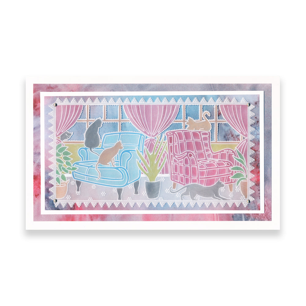 Comfy Cats Collection A6 Square Groovi Plate Set