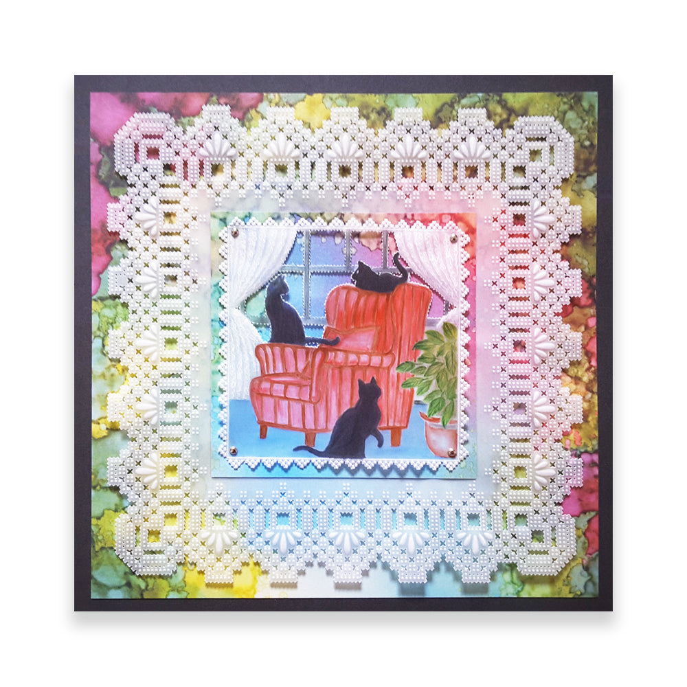 Comfy Cats Collection A6 Square Groovi Plate Set