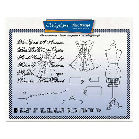 Feminine Corset A5 Stamp & Mask Set