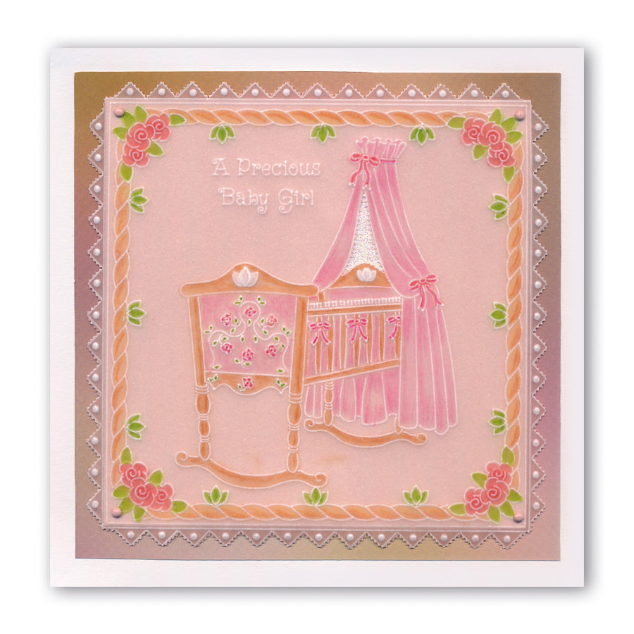 Linda's A Precious Baby A5 Square Groovi Plate