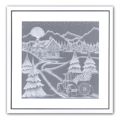Country Cottage & Winter Landscape A5 Square Groovi Plate Set