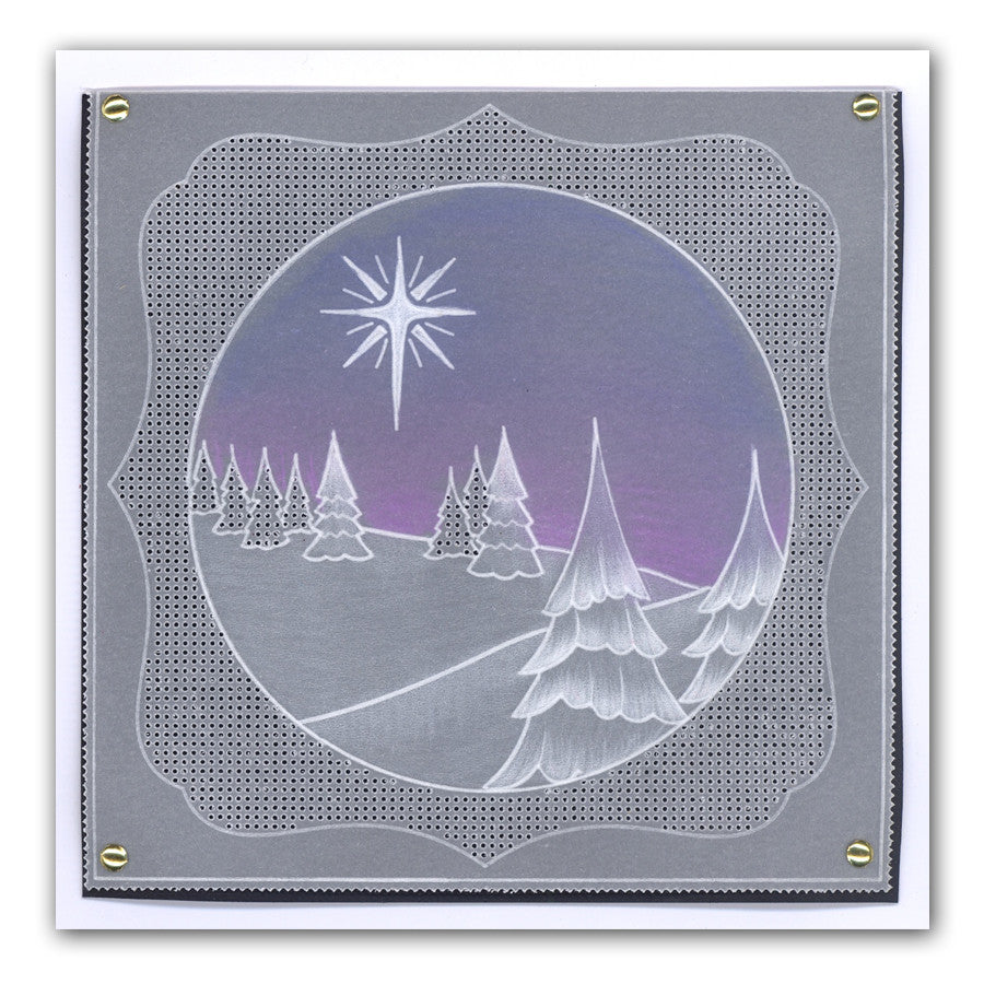 Country Cottage & Winter Landscape A5 Square Groovi Plate Set