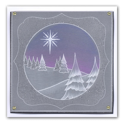 Country Cottage & Winter Landscape A5 Square Groovi Plate Set