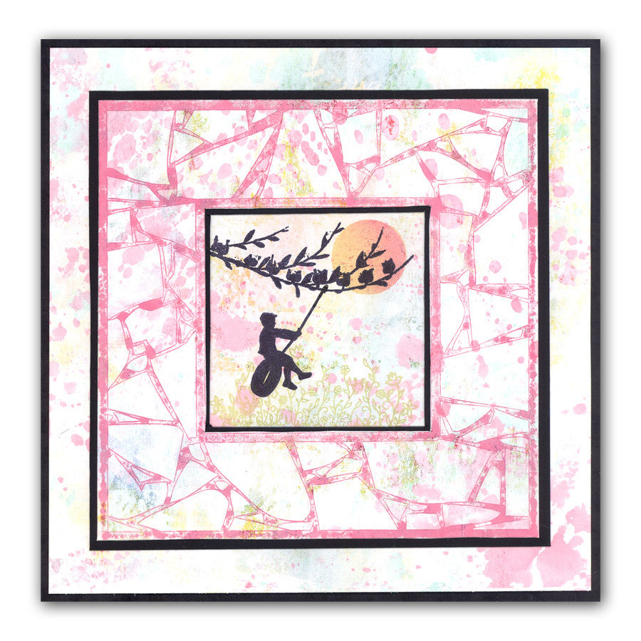 Cracked Box Frame 7" x 7" Stencil