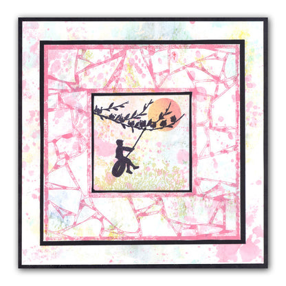 Cracked Box Frame 7" x 7" Stencil