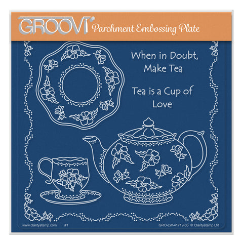 Linda Williams' When in Doubt Make Tea A5 Square Groovi Plate