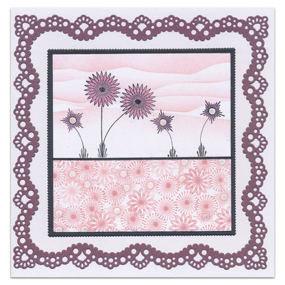 Kiss by Clarity - Build-a-Scene Doodle Flowers A6 Stamp Set