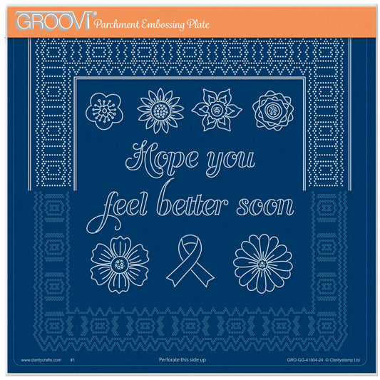 Josie's Feel Better Soon Diagonal Ribbon Lace Duet A4 Square Groovi Piercing Grid