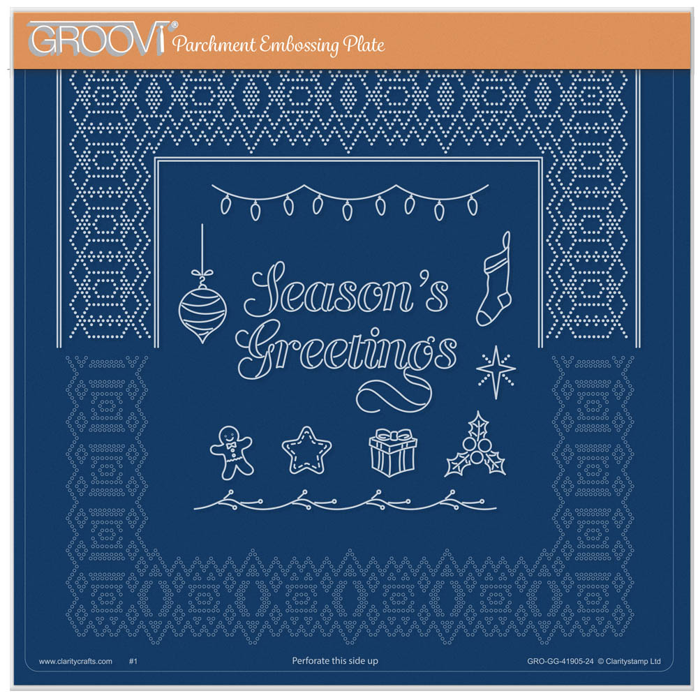 Josie's Season's Greetings Diagonal Ribbon Lace Duet A4 Square Groovi Piercing Grid