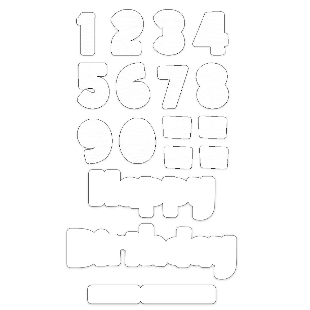Doodleology Numbers & Happy Birthday Card Blanks
