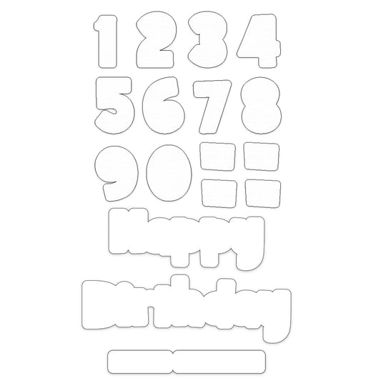 Doodleology Numbers & Happy Birthday Card Blanks