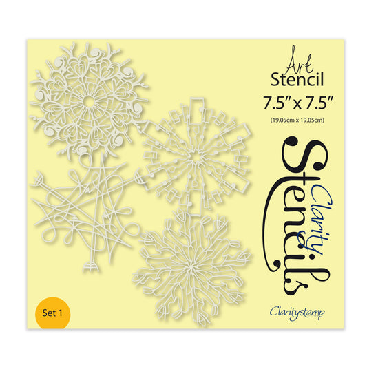 Barbara's Doily Doodle Rounds 1 7.5" x 7.5" Frameless Stencil Quartet